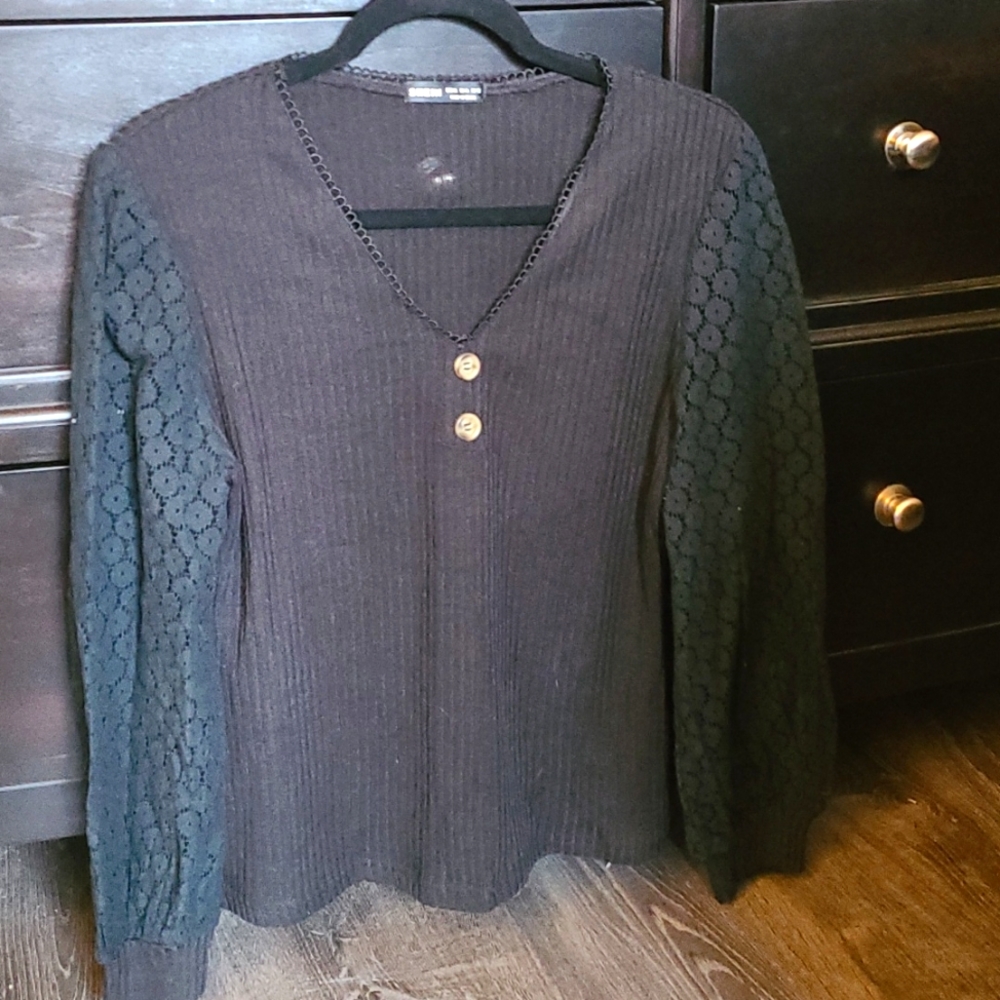 **HP** NWOT - Shein Ribbed Eyelet Sweater